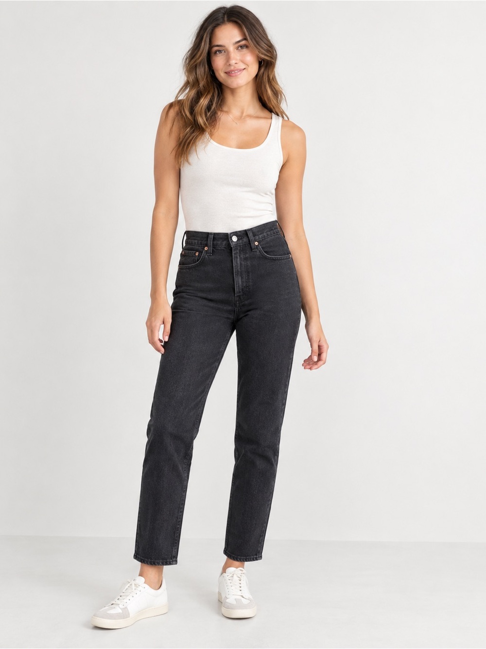 Levi’s Wedgie Straight Jeans Women’s 27 Black High Rise Stretch Denim W27 L28